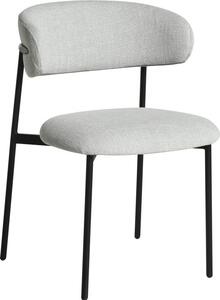 HowHomely Židle ZOYA šedá látka - minimalistický design, ergonomický, černý kovový rám