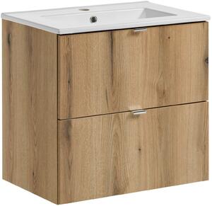 Sada skříňka Comad Nova Oak NOVA OAK A 82-60-2S, umyvadlo Comad Dance White UM-2060RB DANCE 60-DP