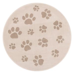 Béžový dětský koberec ø133 cm Paws Light Beige – FD