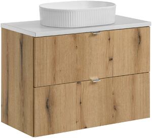 Sada skříňka Comad Nova Oak NOVA OAK A 82-80-2S, umyvadlo Comad Beyond BEYOND 5 WHITE ( E-6564 ), NOVA WHITE 89-80