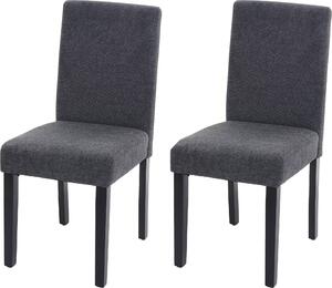 Sada 2 jídelních židlí Kuchyňská židle Littau Textil, antracitově šedá, tmavé nohy