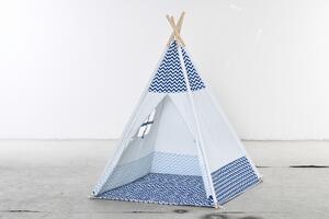 Dětský teepee stan HOMCOM pro děti od 3 let - Dřevěný tipi se stahovacími okny, podložkou a taškou pro snadné přenášení, pro vnitřní a venkovní použit