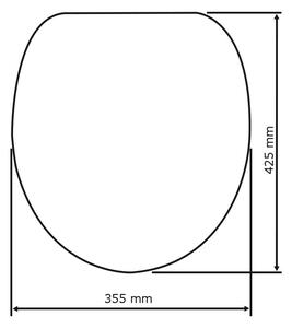 Tmavě šedé WC sedátko se snadným zavíráním Wenko Bellevue, 42,5 x 35,5 cm