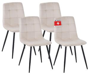 Jídelní židle Albatros sada 4 ks BORA Beige - Pohodlná čalouněná židle pro moderní a stylový design u jídelního stolu - Kuchyňská židle nebo židle do jídelny s vysokou nosností až 110 kg