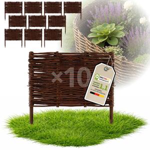 Floranica 10 kusů Vrbový plot 40 cm x 40 cm – Zahradní plot z vrbového proutí Palisáda Přírodní oplocení Ohraničení záhonu