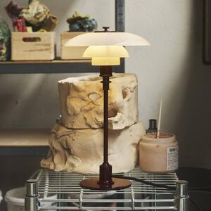 Louis Poulsen Stolní lampa PH 2/1, lesklá vínová, Ø 20 cm, Červená, Obývací pokoj / jídelna, Mosaz, Design