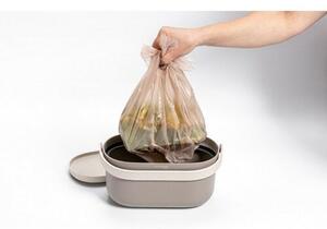 Plastia Nádoba na bioodpad s rámečkem a sáčky, taupe s kávovou sedlinou, 3,1 l