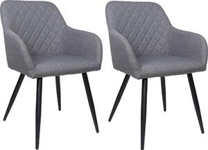 Jídelní židle ALBATROS sada 2 židlí SILA, šedá - Moderní a stylová, pohodlná čalouněná židle - Elegantní židle do kuchyně, jídelny nebo jídelního stolu v retro stylu