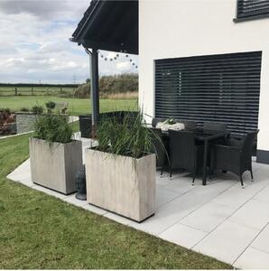 Dřevěný květináč ELEMENTO, dřevo, šířka 90 cm, bílá antik