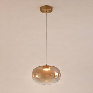 Milagro Lighting Závěsné světlo Vaso, jantarová, Ø 18 cm, sklo, Krémová / jantar, Obývací pokoj / jídelna, Sklo, Moderní