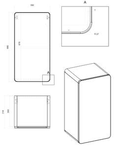 Koupelnová závěsná skříňka BÁRA - nízká spodní
