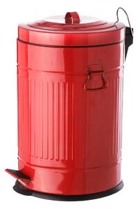 Červený pedálový kovový odpadkový koš Casa Selección, 20 l