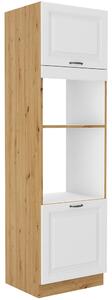 STILO ab | vysoká skříňka 60DPM-210 2F na vestavnou troubu a mikrovlnku | 60 cm | artisan/bílá | UNI