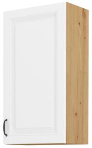 STILO ab | horní skříňka 50G-90 1F se 3 policemi | 50 cm | VYSOKÁ | UNI dvířka | artisan/bílá