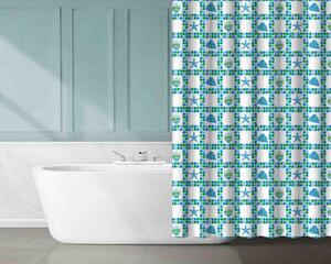 AWD Závěs koupelnový 180x180cm dekor, PEVA dekor modrozelená