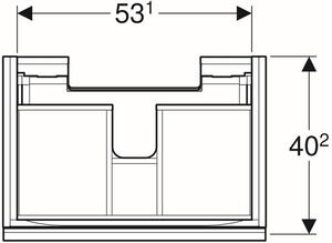 Geberit Acanto skříňka 59.5x41.6x53.5 cm závěsná pod umyvadlo bílá 500.614.01.2