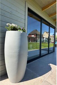 Květináč OPUS, sklolaminát, výška 80 cm, beton-design šedý