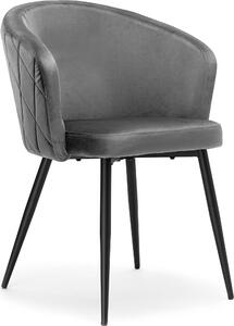 Sametové křeslo HAMPTON graphite - moderní design a pohodlí