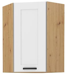 LUNA ab | horní skříňka 60x60 GN-90 1F (45°) rohová s policemi | VYSOKÁ | UNI dvířka | artisan/bílá