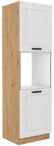 LUNA ab | vysoká skříňka 60 DP-210 2F na vestavnou troubu | 60 cm | UNI dvířka | artisan/bílá