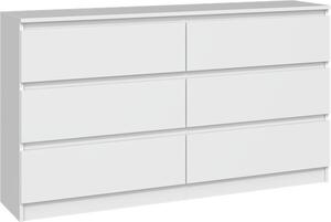 Topeshop M6 140 BIEL 2X3, Bílá, 6 zásuvka/zásuvek, Dřevotřískové desky, Jednobarevný, Moderní, Dřevotřískové desky