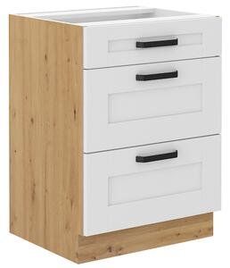 LUNA ab | dolní skříňka 60 D 3S se zásuvkami PREMIUM BOX | 60 cm | artisan/bílá