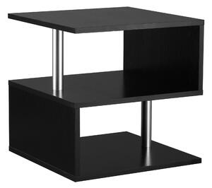 HOMCOM Malý Čtvercový Stolík k Pohovce s Otevřenou S-Formou Moderní Design 50x50x50 cm Černý | Aosom