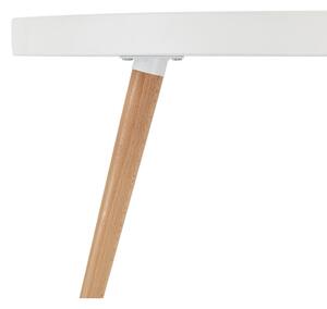 Bílý konferenční stolek s nohami z bukového dřeva Furnhouse Opus, Ø 90 cm