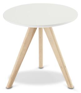 Bílý konferenční stolek s nohami z dubového dřeva Furnhouse Life, Ø 40 cm