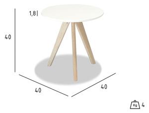 Bílý konferenční stolek s nohami z dubového dřeva Furnhouse Life, Ø 40 cm