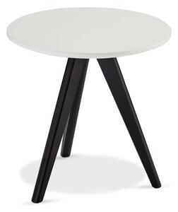 Černo-bílý konferenční stolek s nohami z dubového dřeva Furnhouse Life, Ø 40 cm