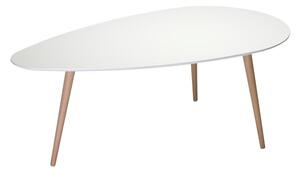 Bílý konferenční stolek s nohami z bukového dřeva Furnhouse Fly, 116 x 66 cm