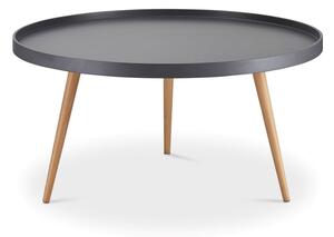 Šedý konferenční stolek s nohami z bukového dřeva Furnhouse Opus, Ø 90 cm
