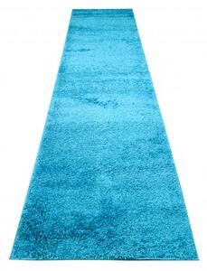 Makro Abra Běhoun Shaggy DELHI 7388A Jednobarevný tyrkysový modrý Šíře: 60 cm