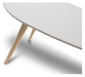 Bílý konferenční stolek s nohami z bukového dřeva Furnhouse Fly, 116 x 66 cm
