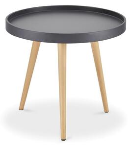 Šedý odkládací stolek s nohami z bukového dřeva Furnhouse Opus, Ø 50 cm