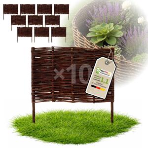 Floranica 10 kusů Vrbový plot 60 cm x 60 cm – Zahradní plot z vrbového proutí Palisáda Přírodní oplocení Ohraničení záhonu
