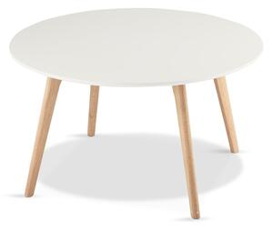 Bílý konferenční stolek s nohami z dubového dřeva Furnhouse Life, Ø 80 cm