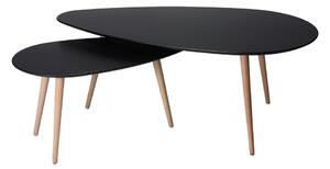 Černý konferenční stolek s nohami z bukového dřeva Furnhouse Fly, 116 x 66 cm