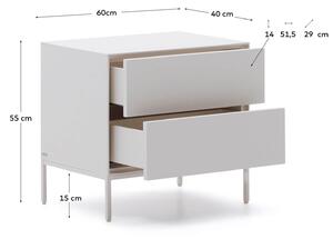 Noční stolek ranad 60 x 55 cm bílý