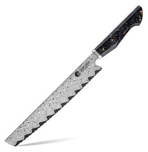 Nůž na pečivo z damaškové oceli AUS10 Kurogane SaKuRo 24 cm