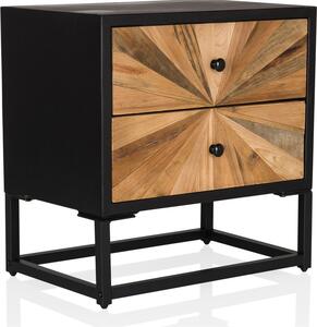 Hjh LIVING Příborník SANTJAGO BLACK SUN S Komoda Skříňka s knoflíkovou rukojetí 50,5 x 49,0 x 32,0 cm