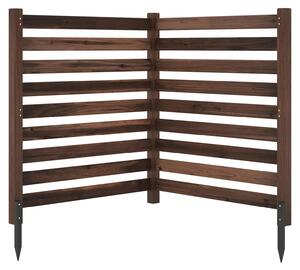 COSTWAY 2dílný zahradní plot, plot 98 x 107 cm se 3 dřevěnými sloupky, plot na ochranu soukromí z jedlového dřeva, zasouvací lamelový plot, samostatně stojící plot na ochranu soukromí, hnědý