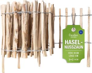 Plot Creative Home, výška 35 cm a délka 5 m | Plot z lískového dřeva, rozteč latí 3–4 cm