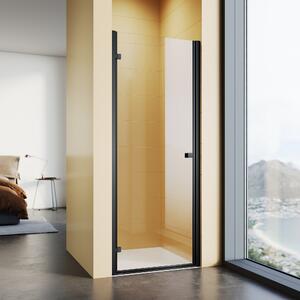Dveře do sprchové niky SONNI 80x195cm, sprchové dveře se závěsem, 6mm bezpečnostní sklo, sprchové dveře pod omítku matně černé sprchové kouty
