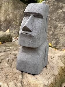 Hlava Moai z bazanitu, 30 cm – šedá, zlevněný kus
