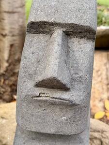 Hlava Moai z bazanitu, 30 cm – šedá, zlevněný kus