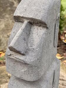 Hlava Moai z bazanitu, 30 cm – šedá, zlevněný kus