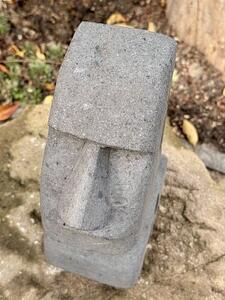 Hlava Moai z bazanitu, 30 cm – šedá, zlevněný kus