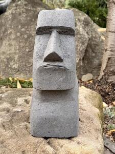 Hlava Moai z bazanitu, 30 cm – šedá, zlevněný kus